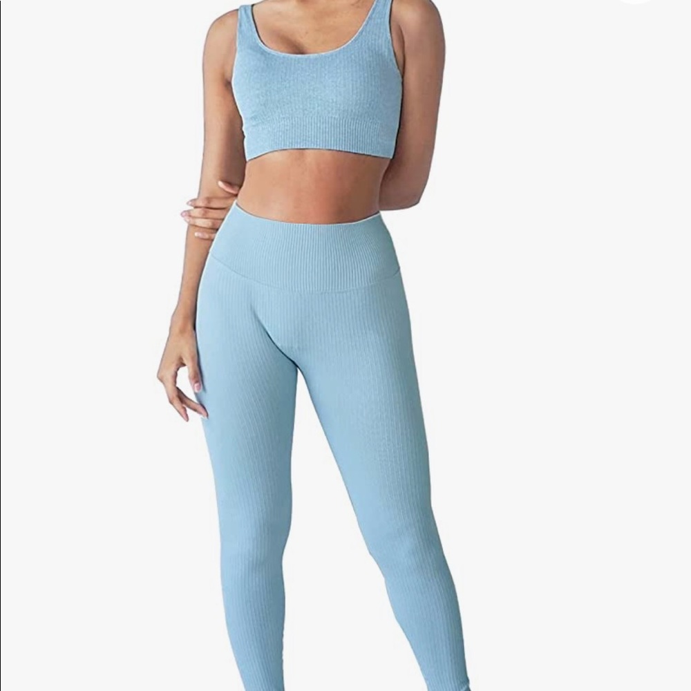 Amazon Matching Ribbed Workout Set